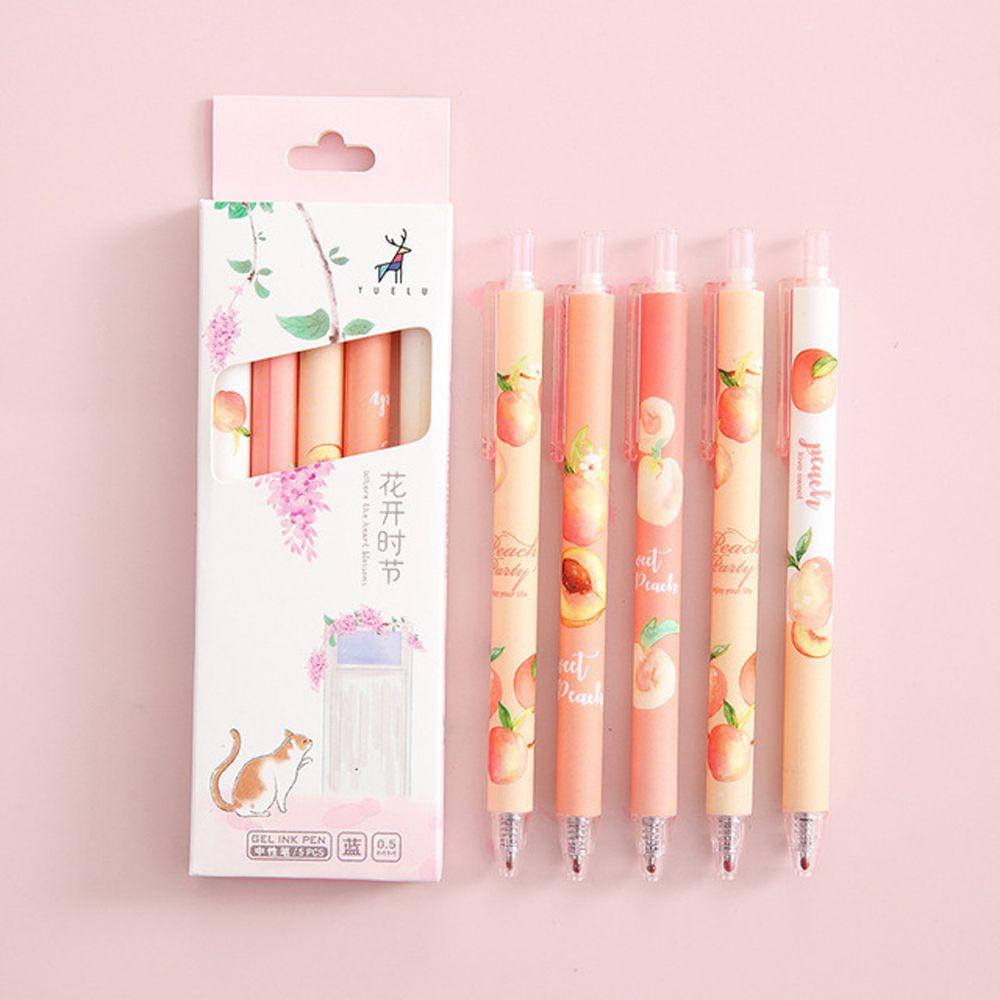 Bộ 5 Bút Mực Gel Ngòi 0.5mm Màu Đen Tiện Dụng Cho Học Sinh/ Văn Phòng