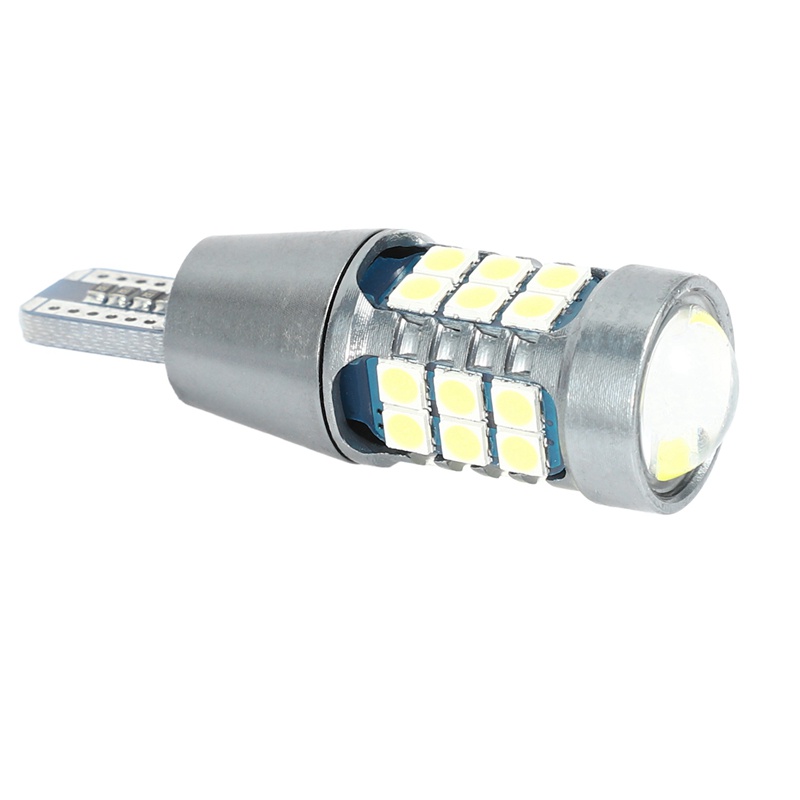 Bộ 2 Đèn Led Tín Hiệu 3030 27Smd T15 Ánh Sáng Trắng / Đen Chất Lượng Cao Cho Xe Hơi