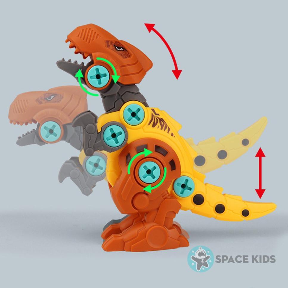 Đồ chơi trẻ em Trứng khủng long bạo chúa, mô hình khủng long tự lắp ghép Space Kids cho bé