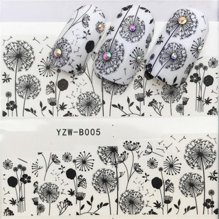 Sticker dán móng nhiều họa tiết hoa,lá khô