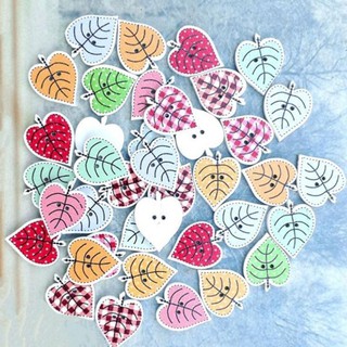 Túi 5 nút gỗ chiếc lá 🍃 trang trí thiệp, sổ, scrapbook