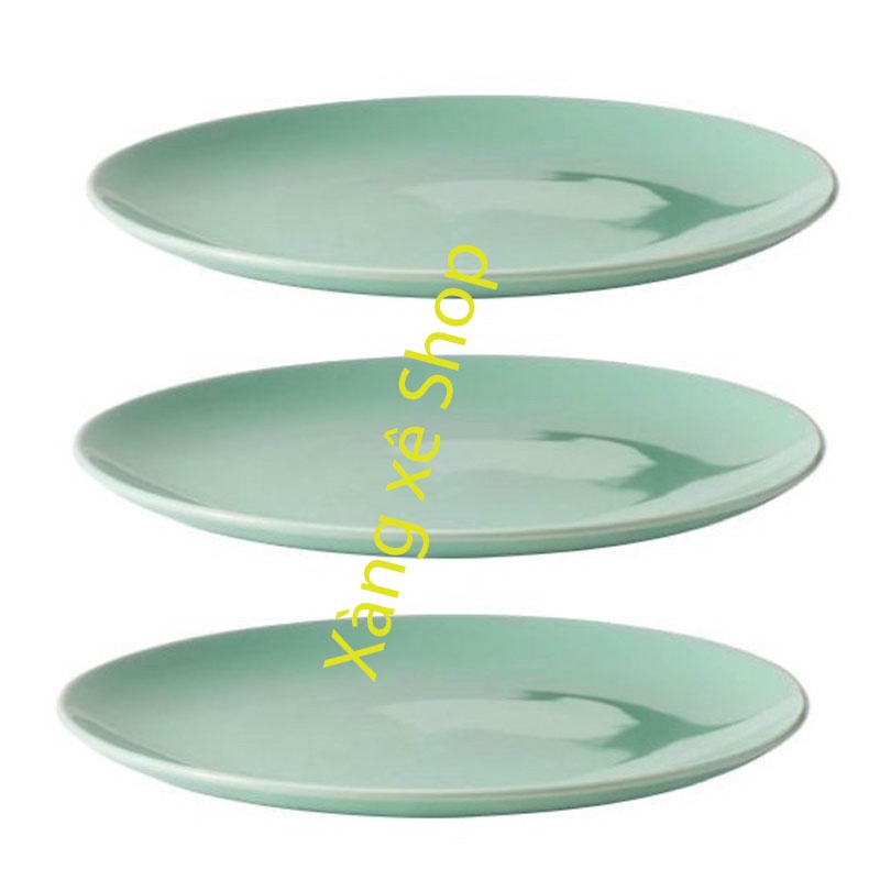 Dĩa Sứ Pastel Tròn 8inch - Xanh Ngọc - Đĩa Sứ Pastel Tráng Men Cao Cấp
