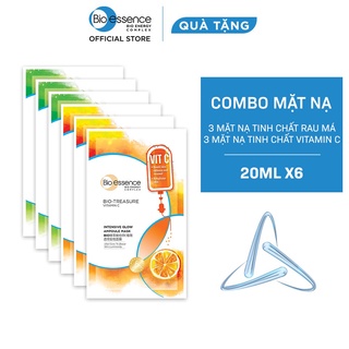[Gift] Combo 6 Mặt nạ BIO TREASURE (3 Mặt nạ BIO TREASURE tinh chất Rau má + 3 Mặt nạ BIO TREASURE tinh chất vitamin C)