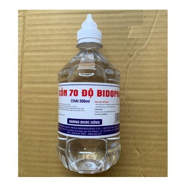 Cồn Bidopha có vòi xịt 70 độ chai 0,5 Lít / 1 Lít - Cồn trắng 70 độ Bidopha chai 500ml / 1000ml có vòi xịt tiện lợi