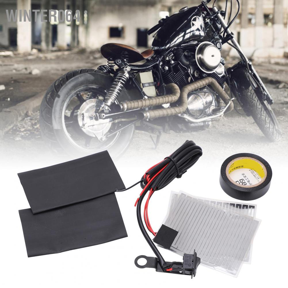 Winter064 Universal Heated Grips Motorcycle Electric Heating Handle Kit Refit Insert Handlebar Pad 12V