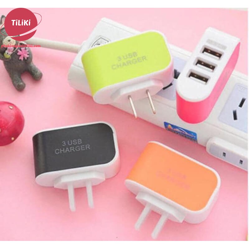 [Mã 2404EL10K giảm 10K đơn 20K] Củ sạc 3 cổng USB - Sạc đa năng có đèn Led-Giá rẻ như cho-Thuận tiện cho đi du lịch