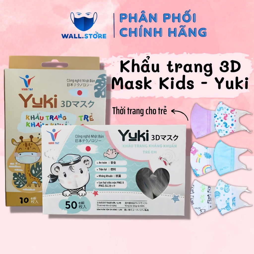 Hộp 10 cái và Hộp 50 cái Khẩu Trang 3D Mask Kid Công Nghệ Nhật Bản