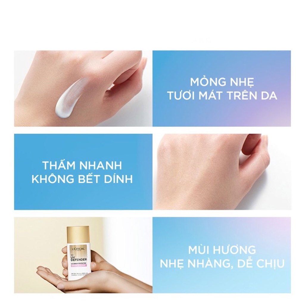 [New] Kem Chống Nắng L’Oreal Mịn Nhẹ Nâng Tông Giảm Thâm UV Defender Bright &amp; Clear SPF 50+ PA ++++ 50ml