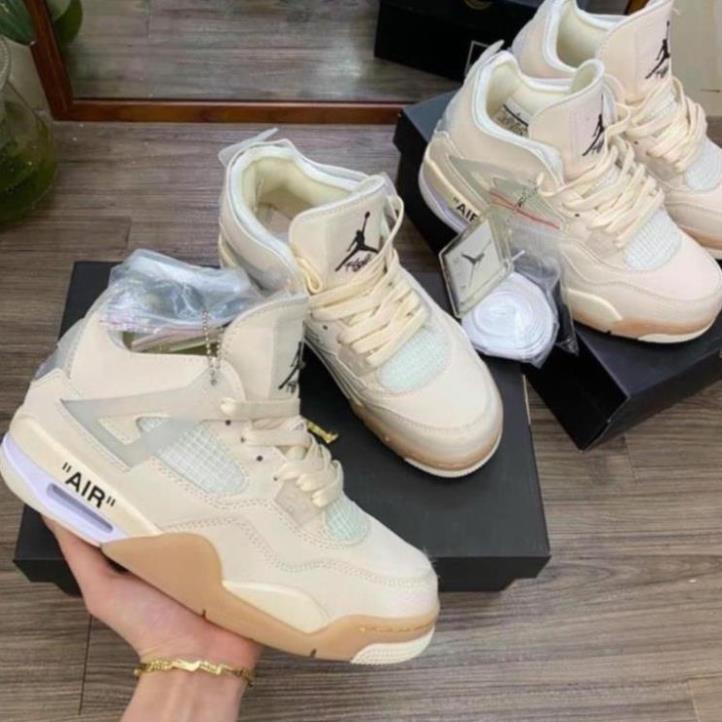 Giày thể thao Jordan 4 OFF WHITE, giày thể thao nam nữ full phụ kiện