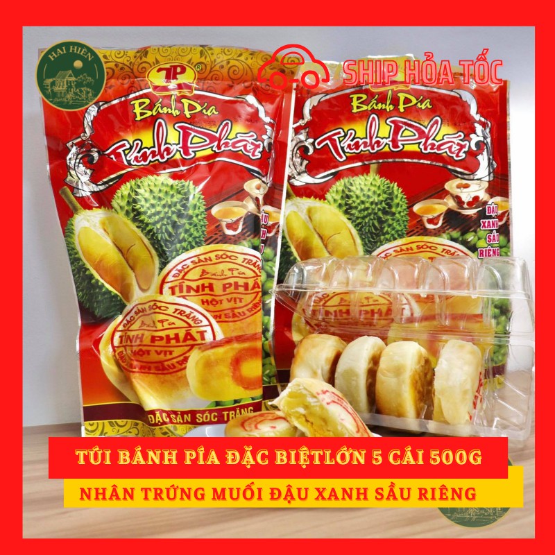 Bánh Pía Lớn Đặc Biệt Tính Phát Túi 500g (Túi 5 cái) - Đặc sản Sóc Trăng Loại đặc biệt siêu ngon an toàn vệ sinh