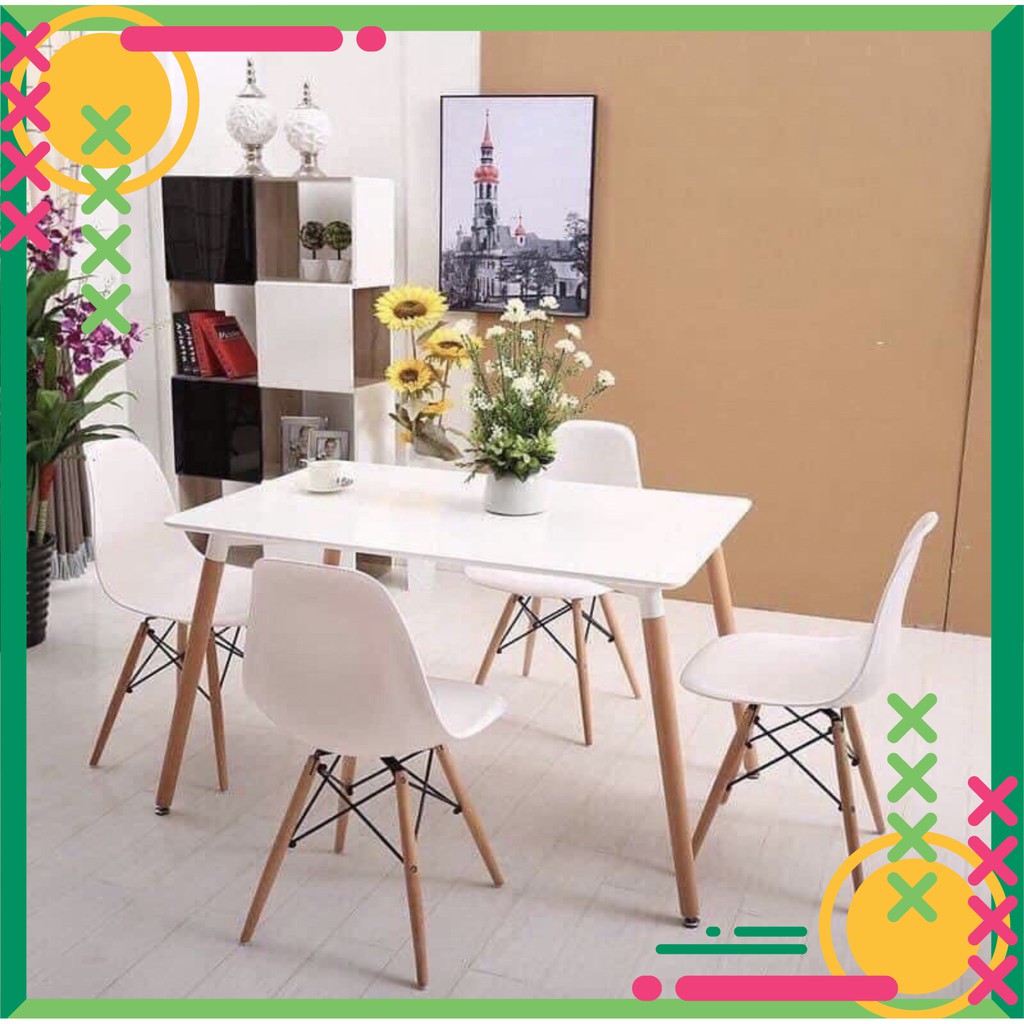 Ghế nhựa Cafe - Văn Phòng chân gỗ nhập khẩu EAMES Đủ Màu | BigBuy360 - bigbuy360.vn