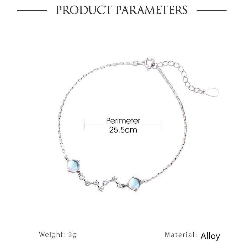 Vòng Tay Đính Đá Mặt Trăng Và Bảy Ngôi Sao May Mắn Phong Cách Hàn Quốc Dành Cho Nữ