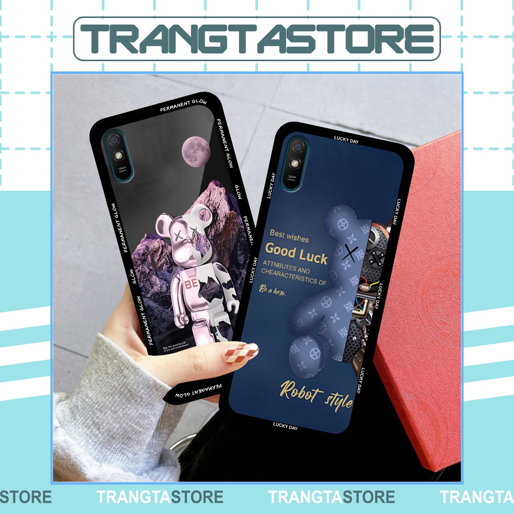 Ốp Xiaomi Redmi 9A in hình gấu Bearbrick,Mountain,xanh,đen,đỏ giá rẻ