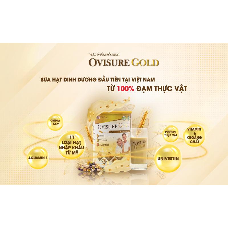 Sữa hạt xương khớp Ovisure Gold lon 650gram tốt cho người bệnh xương khớp