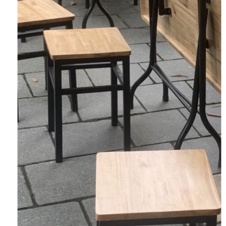 GHẾ ĐÔN VUÔNG GỖ CAO SU mặt vuông 40x40 cm