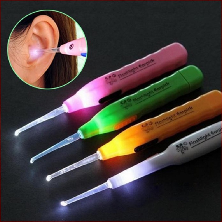 DỤNG CỤ LẤY RÁY TAI CÓ ĐÈN LED FLASHLIGHT EARPICK TIỆN DỤNG 3IN1 GỒM 2 ĐẦU DÒ THAY THẾ VÀ 1 NHÍP GẮP