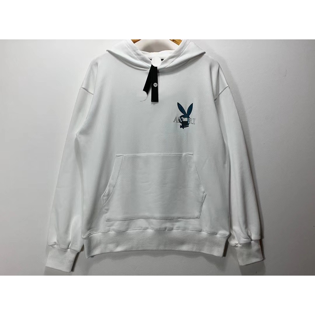 Áo Hoodie In Hình Thỏ Trắng Và Chữ Cái Phong Cách Đường Phố