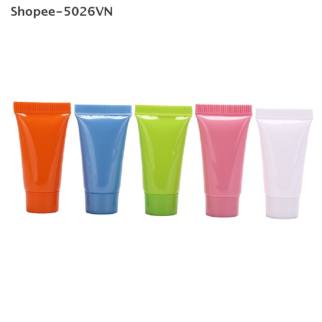 [Hàng mới về] Set 5 ống nhựa rỗng mềm 10ml đựng mỹ phẩm tiện dụng