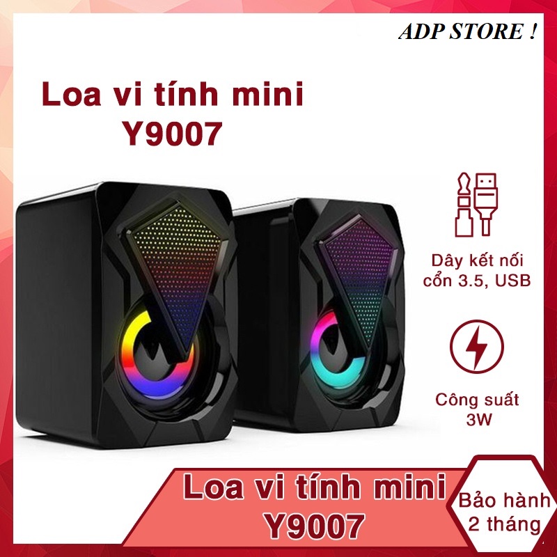 Loa máy tính laptop vi tính mini Y9077 âm Bass hay âm thanh nổi loa di động dùng giắc cắm âm thanh 3.5mm