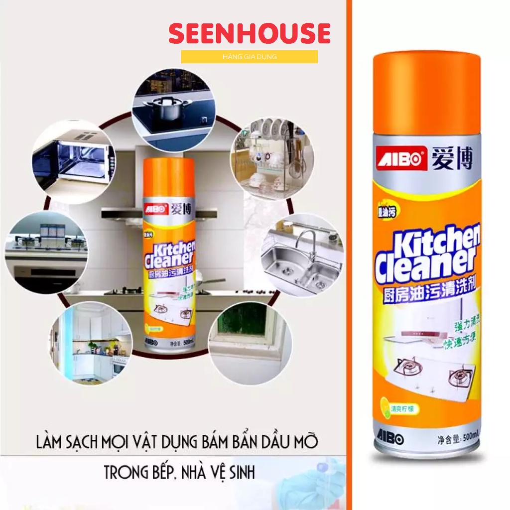 Bình Xịt Tẩy Rửa Đồ Dùng Nhà Bếp Siêu Sạch 500ml - loại vết bẩn dầu mỡ kitchen cleaner