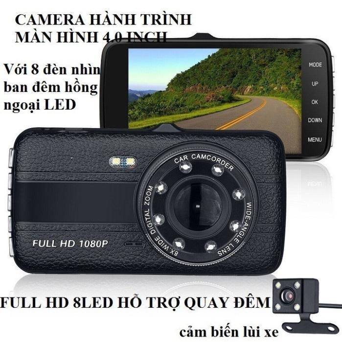 Camera hành trình ô tô Trước Sau Tích Hợp 8 Led 1080P - siêu nét