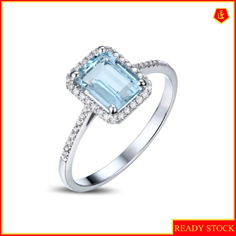 Nhẫn Đá Topaz Xanh Cho Nữ