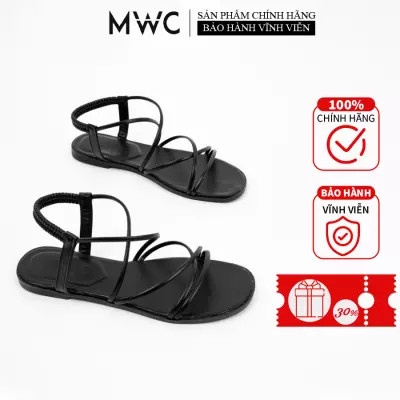 Giày Sandal Nữ MWC Đế Bệt Quai Mảnh Dây Chéo Cá Tính NUSD-2867