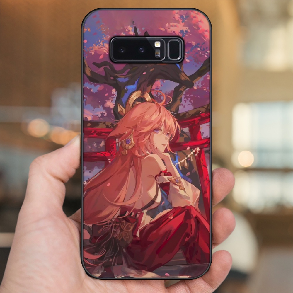 Ốp lưng Samsung Note 8 viền đen in hình Yae Miko Genshin Impact
