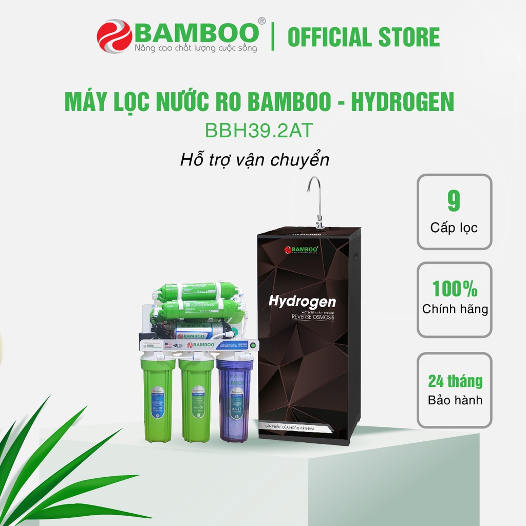 [Mã BMBAU300 giảm 10% đơn 499K] Máy lọc nước RO Bamboo Hydrogen 9 cấp lọc