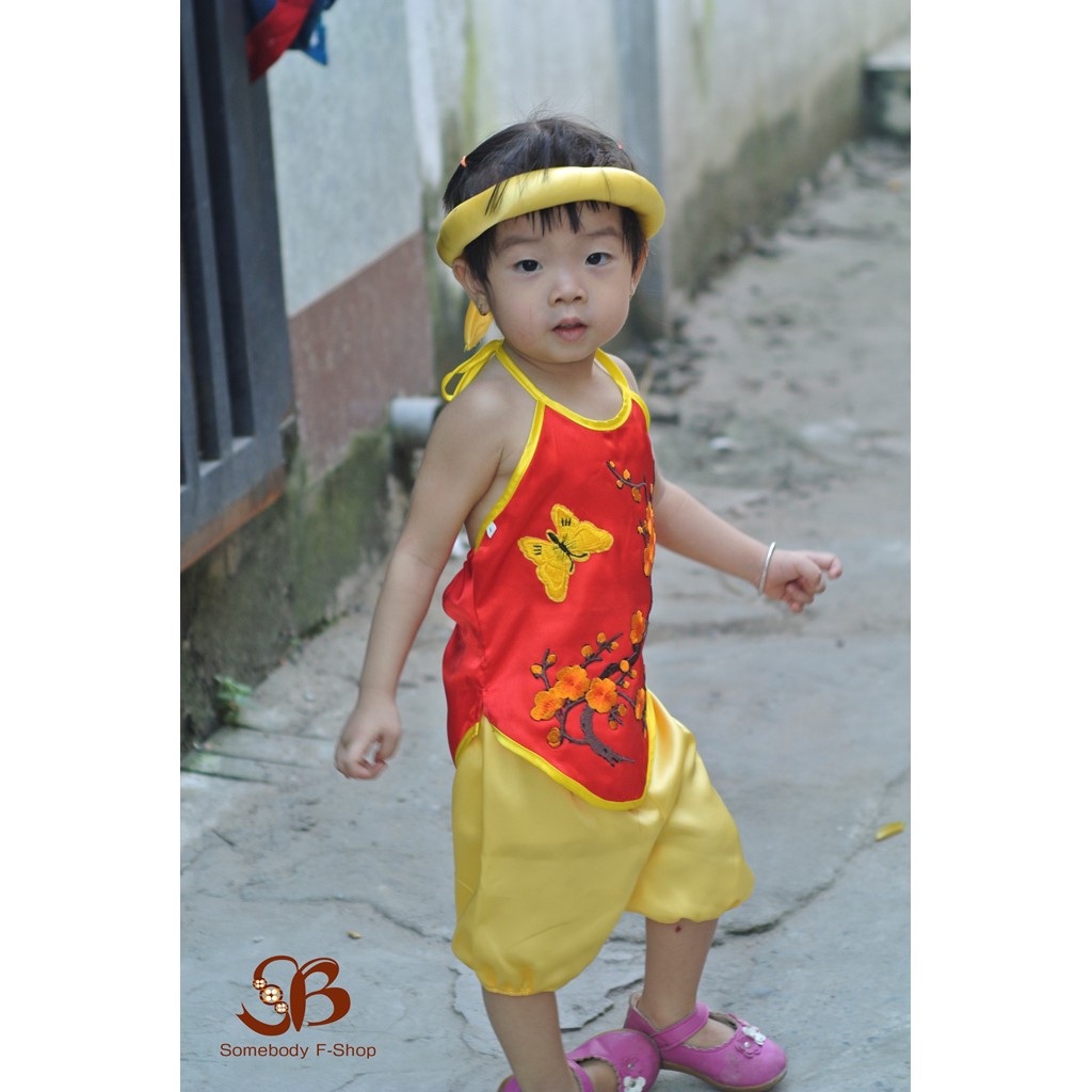 Set áo yếm bé gái