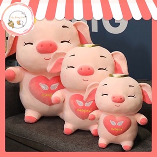 Gấu Bông Heo Thiên Thần nhắm mắt đáng yêu size 22cm - Đồ chơi quà tặng Hot Trend - Gấu Bông AMI