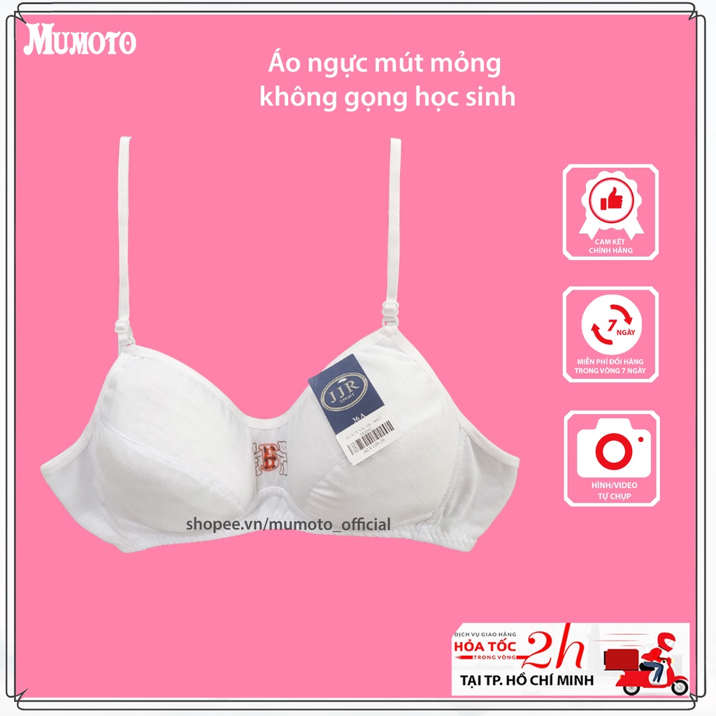 Áo ngực mút mỏng không gọng cotton nữ in hình gấu mềm mịn thoải mái mặc lót cho học sinh, bà bầu AL109