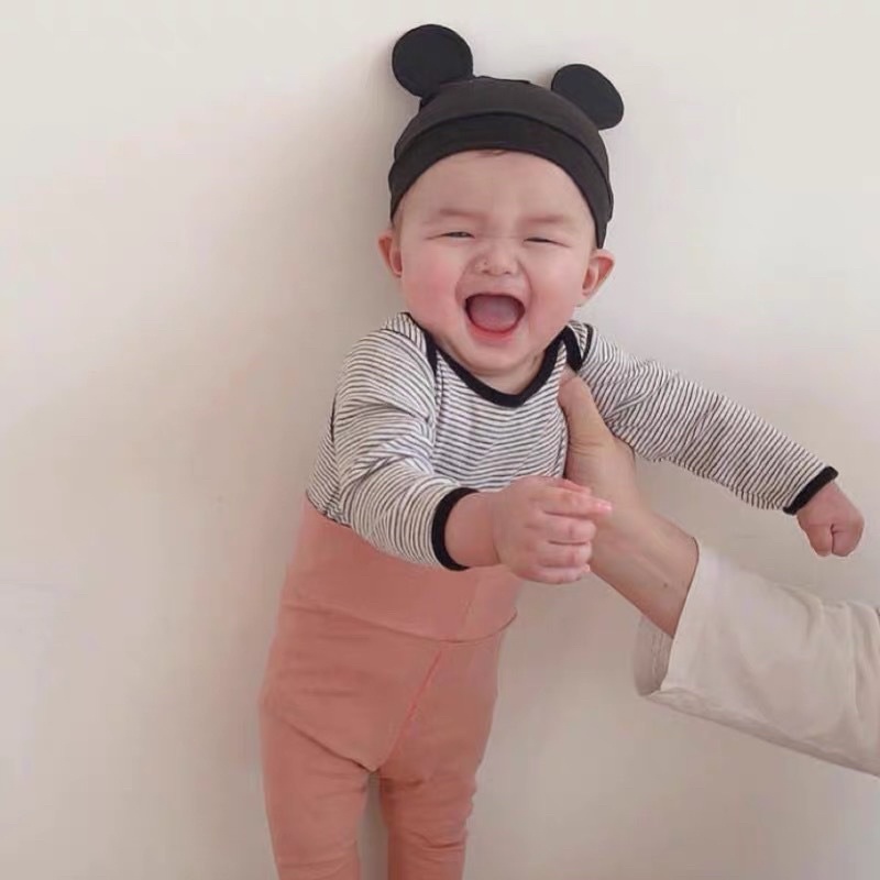 Nón/mũ len mùa đông hình tai gấu cục bông đáng yêu cho bé sơ sinh phong cách Hàn Quốc