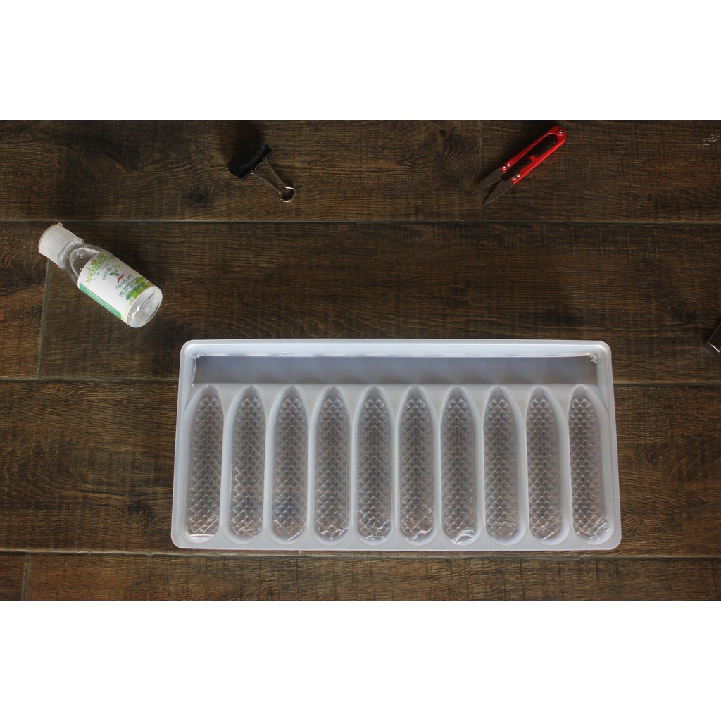 Combo 10 Khay nhựa PS đựng tôm giữ dáng tôm chiên loại 10 con