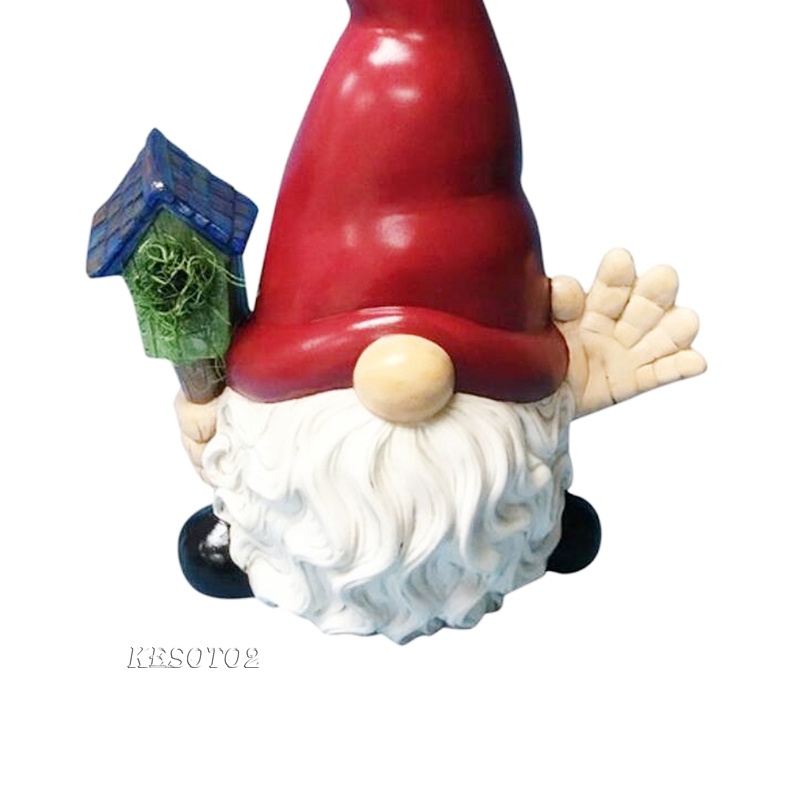 [KESOTO2]Resin Gnome Figure Handmade Standing Tomte Statue Yard Home Office Gift