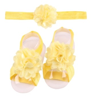 Bộ băng đô và nơ chân hình hoa nhiều màu.