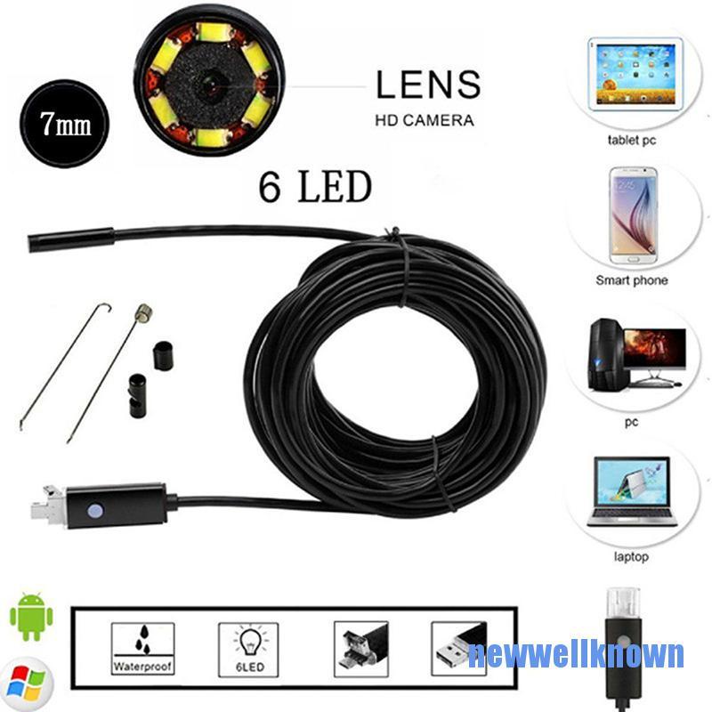 Camera Nội Soi Usb Newwellknown 0610 5m 7mm Android Pc Hd Chống Thấm Nước