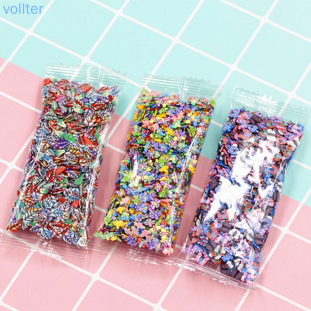 Túi 1000 hạt đất sét polymer 3d trang trí móng tay