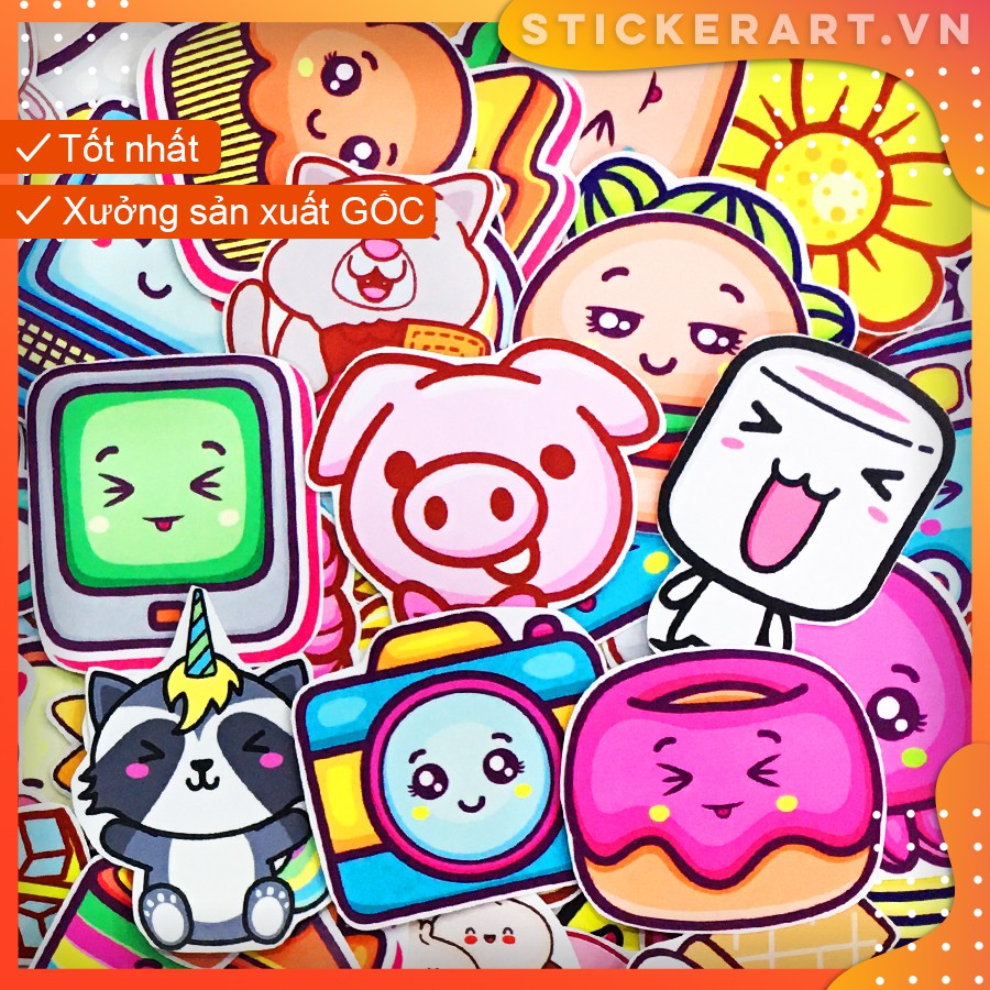 [KAWAII MIX] 116 Sticker chống nước ,dán xe laptop mũ bảo hiểm vali...