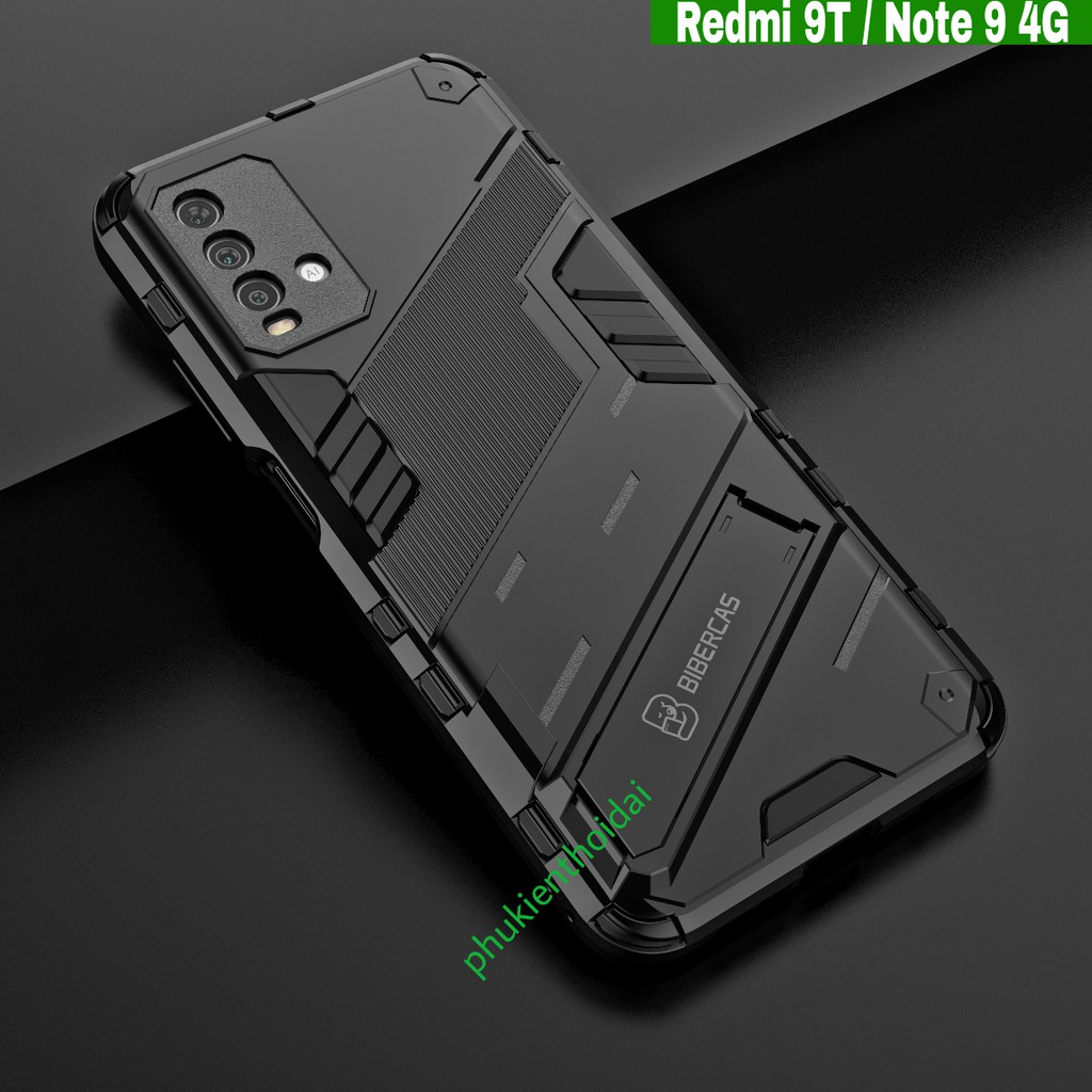 Ốp lưng Redmi 9T / Note 9 4G 2021 / Redmi 10 Iron Man Ver 2 chống sốc giá đỡ xem phim cao cấp