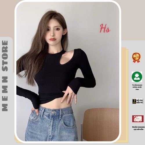 Áo crt dài tay khoét 1 bên vai MEMN 674
