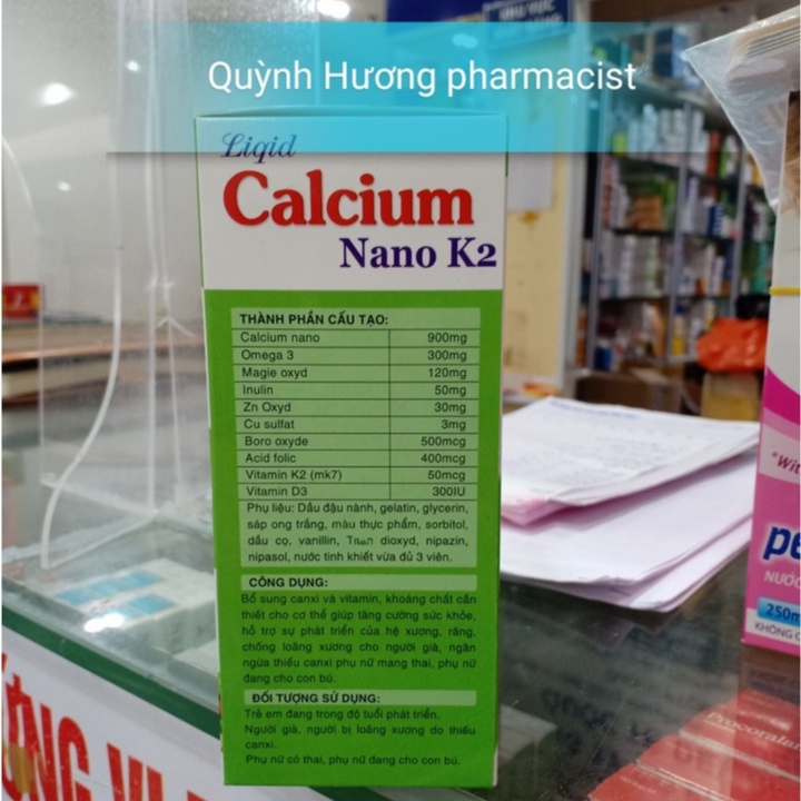 Viên uống CALCIUM NANO K2 lọ 30 viên giúp bổ sung canxi cho cả gia đình