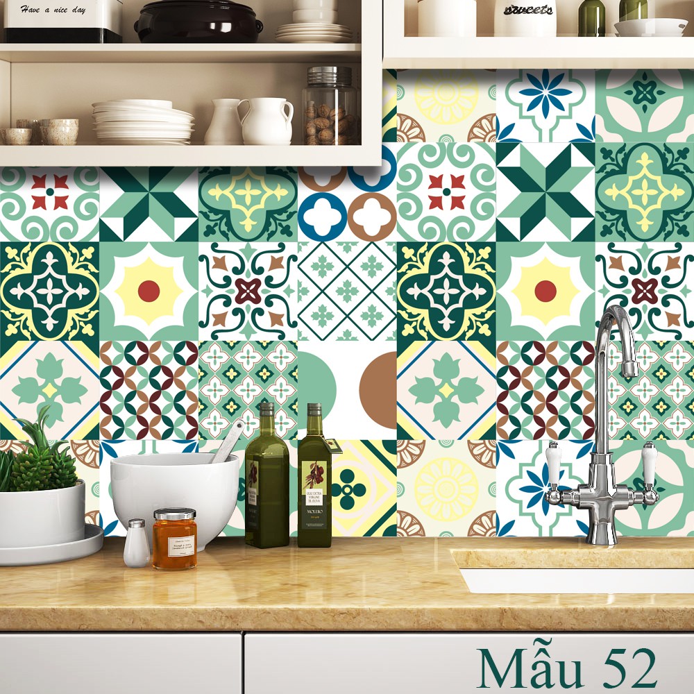 Mua 3 tặng 1 set decal gạch bông 60x120cm dán trang trí nhà cửa