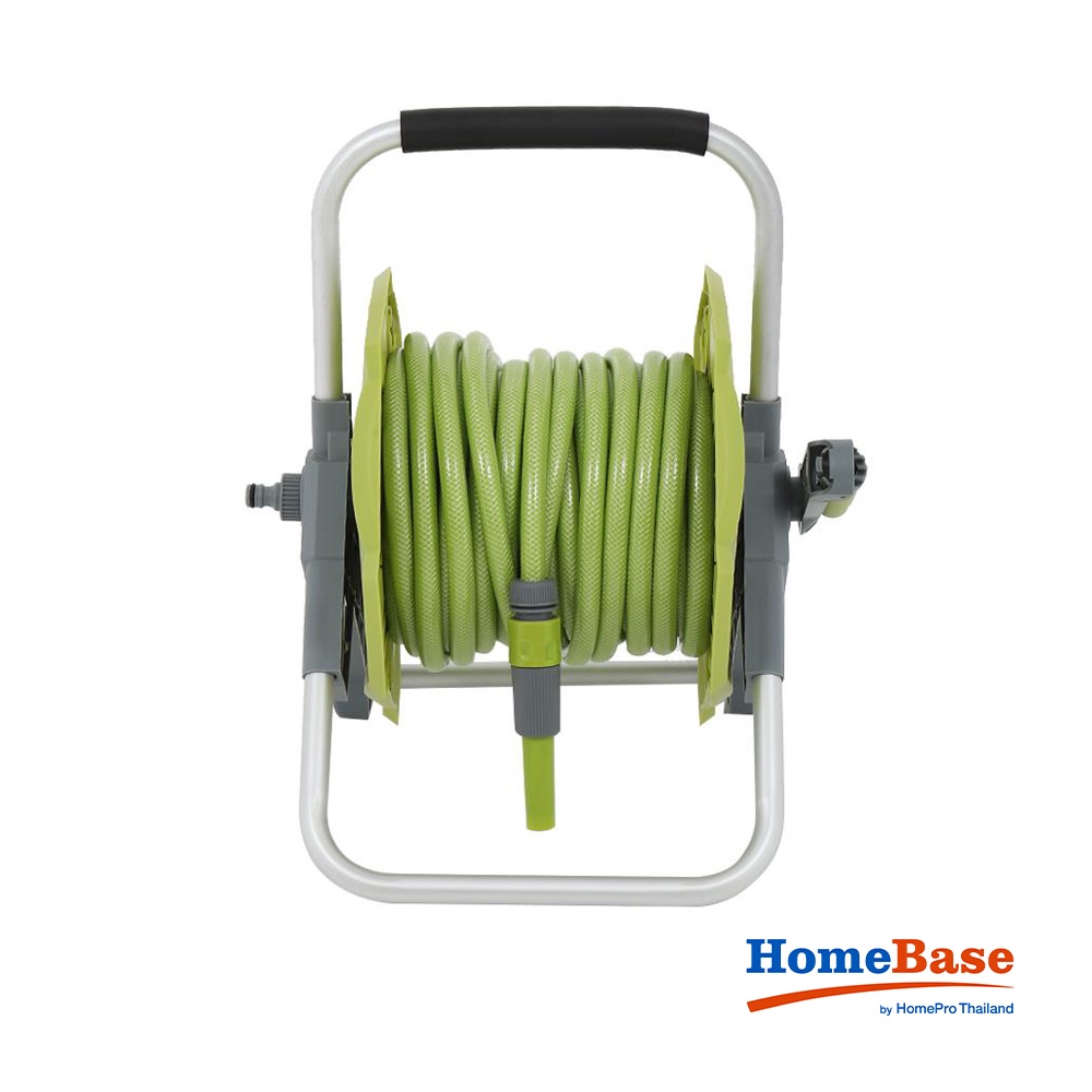 HomeBase SPRING Cuộn ống nước rulo bằng sợi thủy tinh Thái Lan W-07 12mm X20M W41XD39XH46cm màu xanh lá/xám