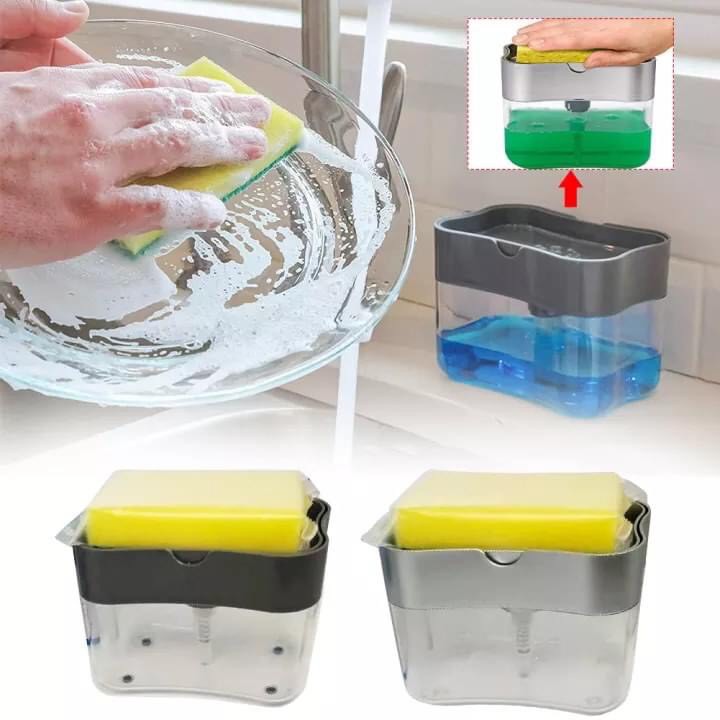 Hộp đựng nước rửa bát chén, ấn lấy xà phòng thông minh 14x10.5x10cm