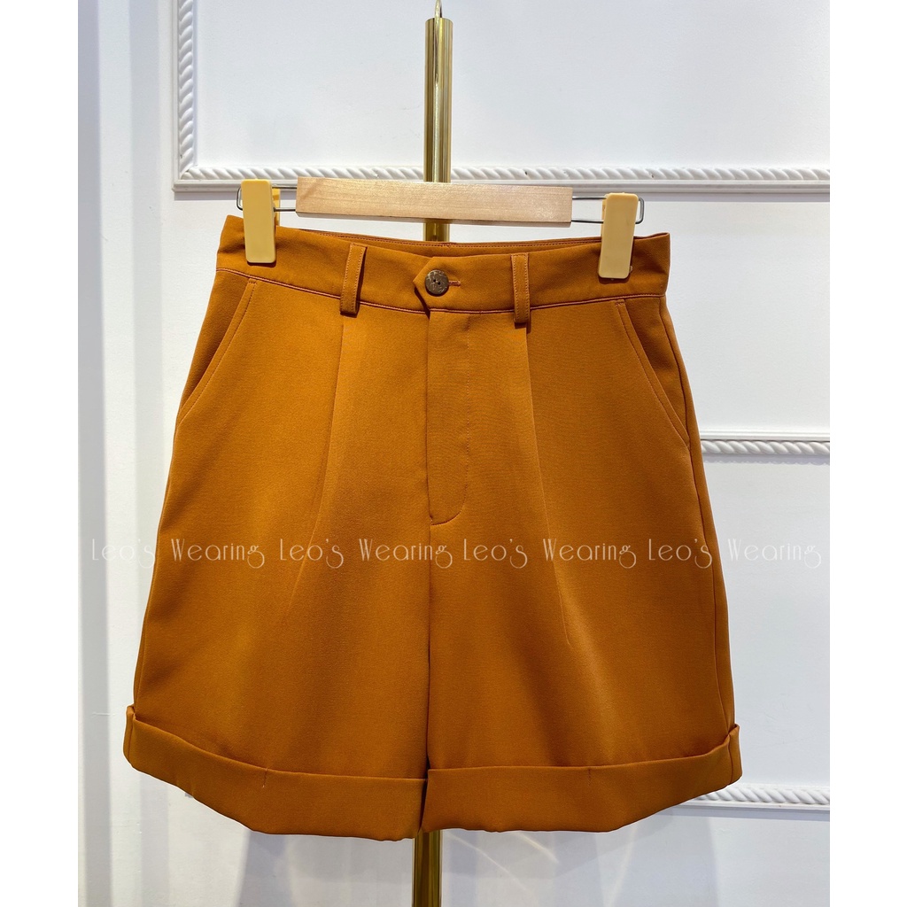 [Mã SKAMFSW175 giảm 10K đơn 50K] Quần short nữ lưng cao ống rộng cạp cao ulzzang LEOSWEARING A04