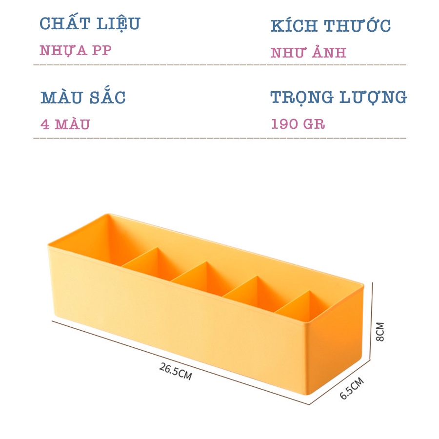 Hộp Đựng Đồ Lót, Tất Vớ Bằng Nhựa Chia Ngăn Gọn Gàng Nhiều Màu P010 [Rẻ]