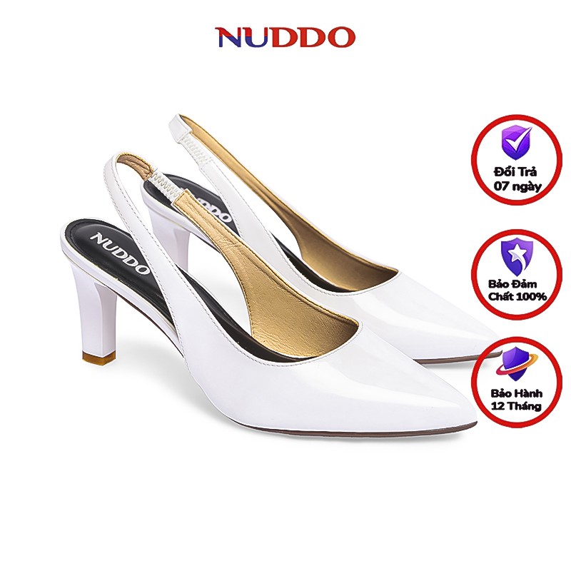 Giày slingback cao gót nữ đẹp mũi nhọn thời trang Nuddo kiểu gót đế nhọn 7cm