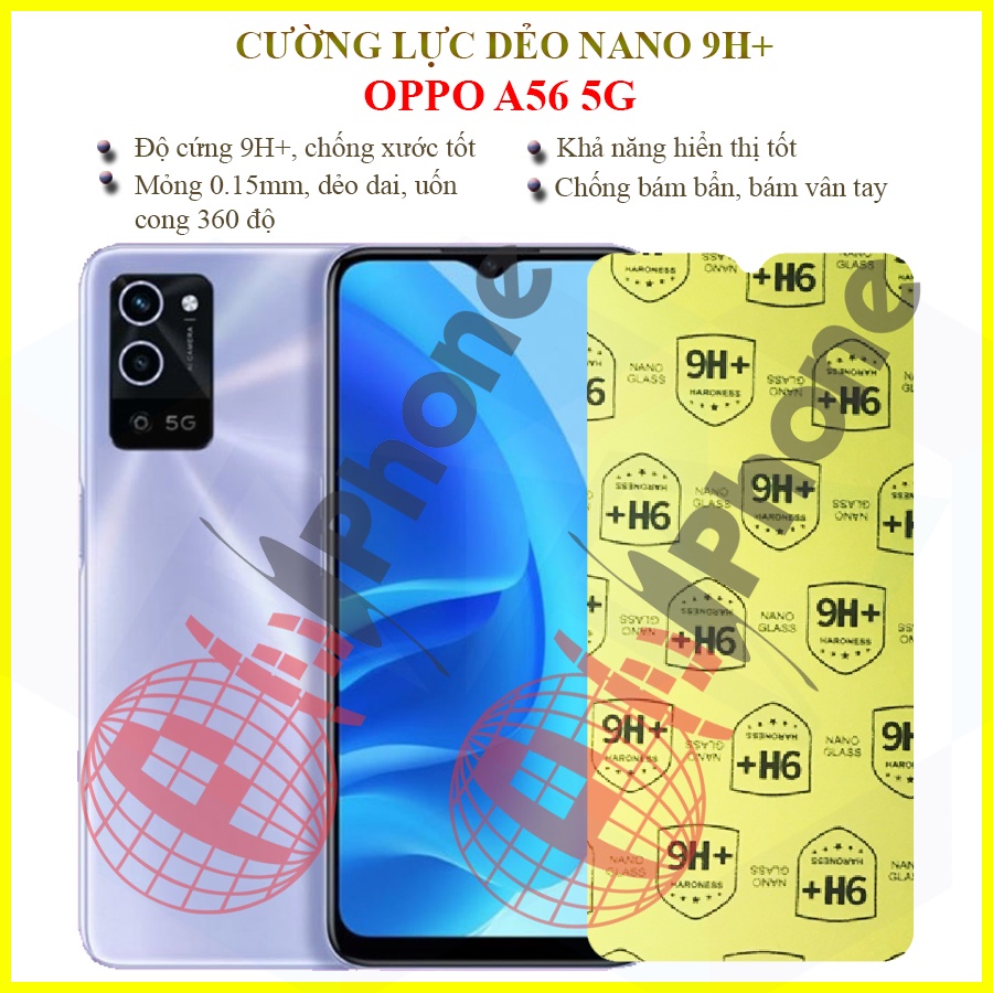 Dán cường lực dẻo nano trong hoặc nhám cho Oppo A56 5G