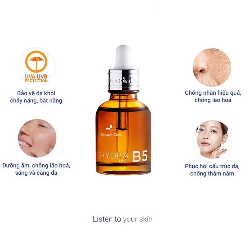Tinh Chất Dưỡng Sáng Da, Cấp Ẩm Và Phục Hồi Da GoodnDoc Hydrat B5, Repair Complex Serum 30ml